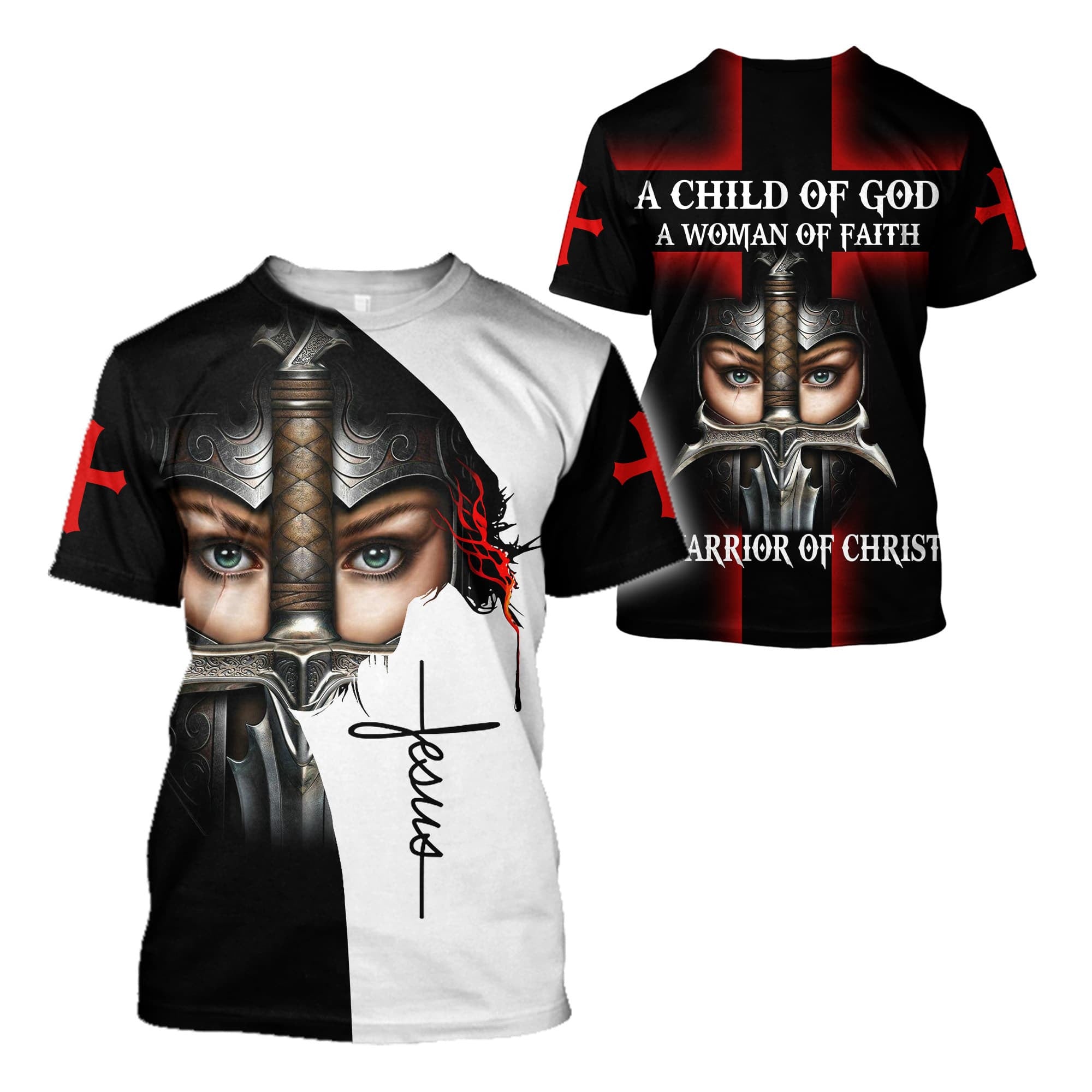 A Child Of God A Man Of Faith A Warrior Of Christ 3D All Over Printed Shirts - Amaze Style™-Apparel