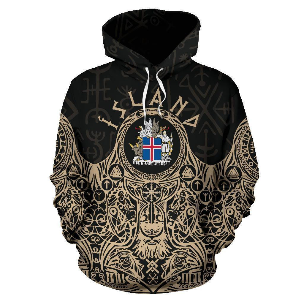 Iceland Vikings Coat of Arms Hoodie Golden - Amaze Style™-Apparel