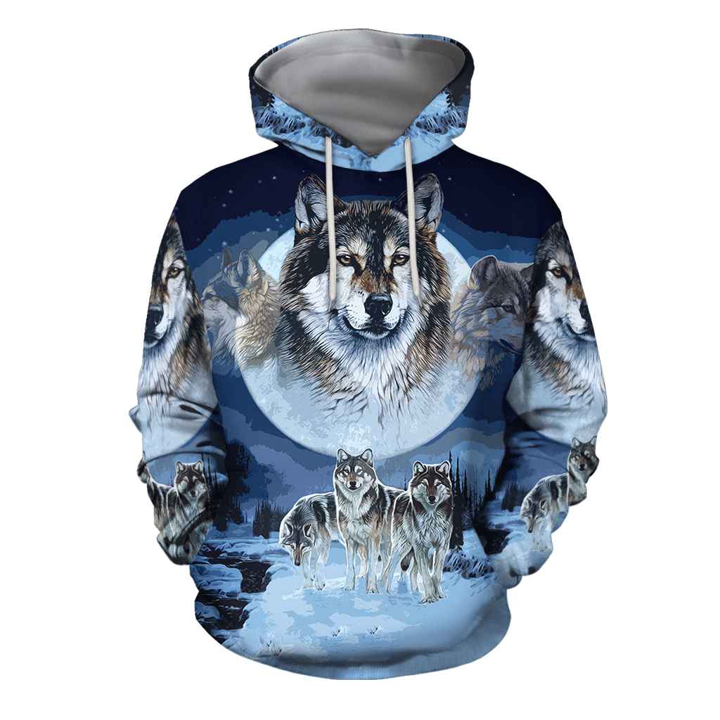 Native Wolf 3D Hoodie MP889 - Amaze Style™-Apparel