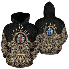 Iceland Vikings Coat of Arms Hoodie Golden - Amaze Style™-Apparel