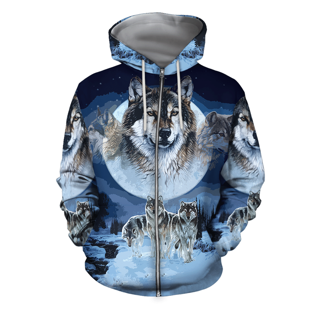 Native Wolf 3D Hoodie MP889 - Amaze Style™-Apparel