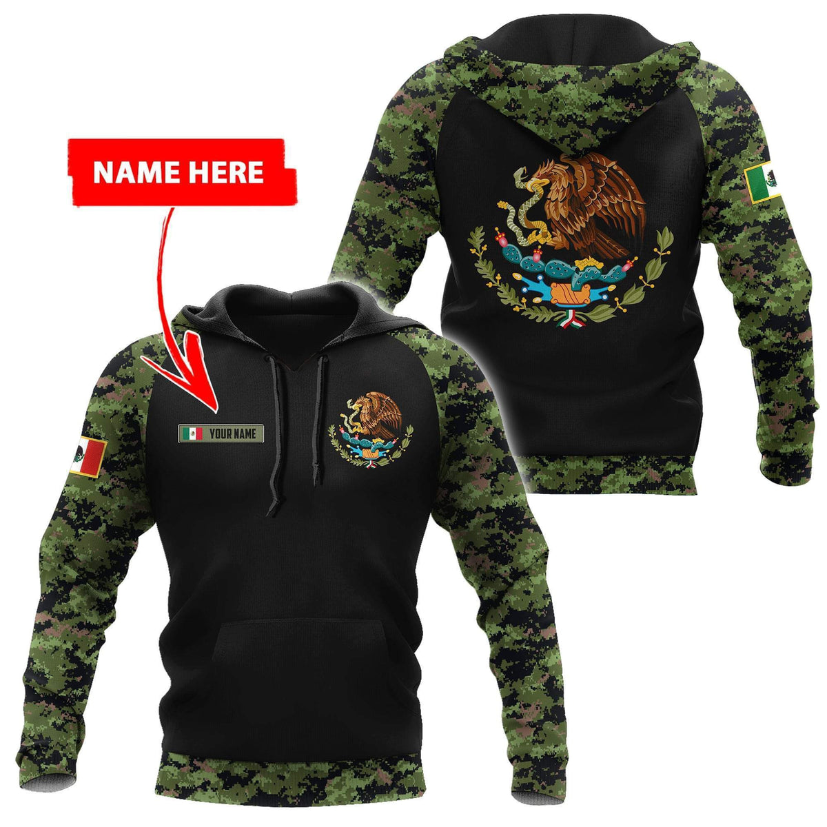 Mexico Coat Of Arms 3D All Over Printed Hoodie - Amaze Style™