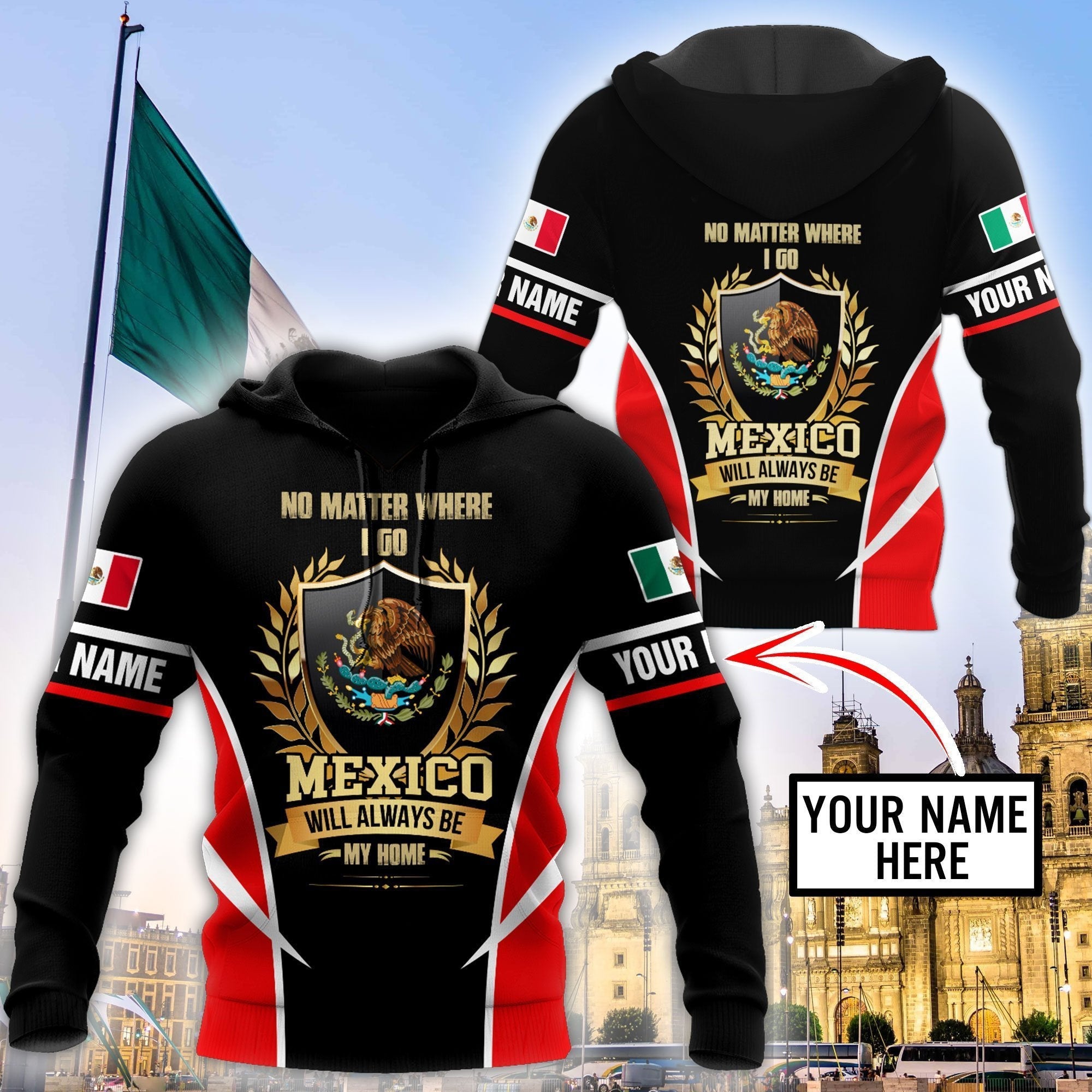 Personalized Name Aztec Mexico 3D All Over Printed Hoodie - Amaze Style™