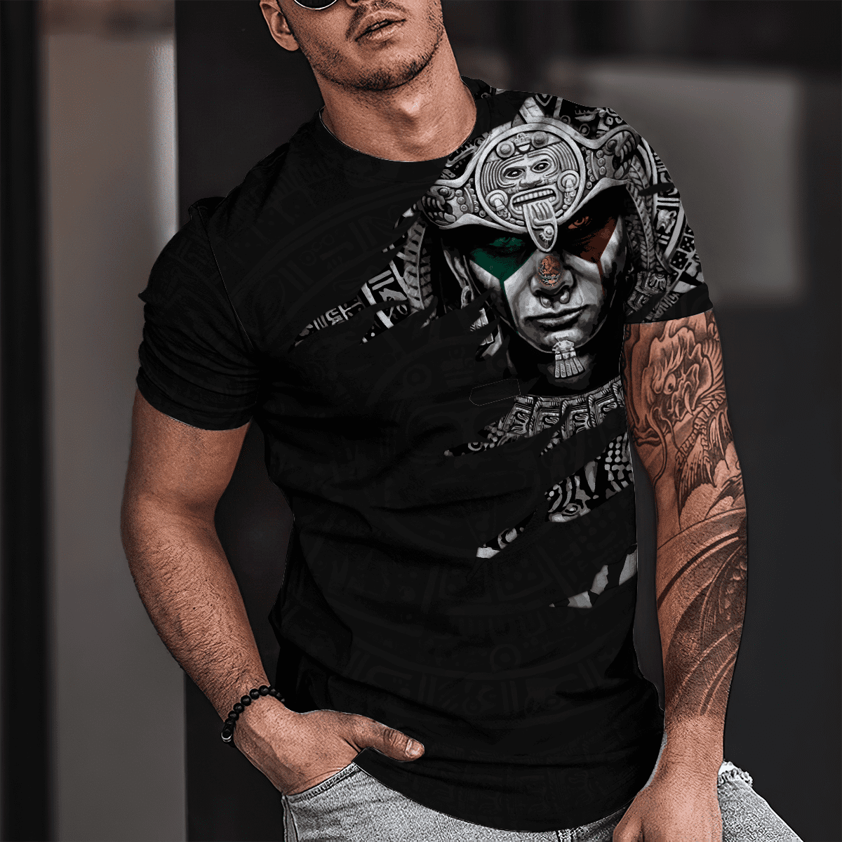 Aztec Warrior 3D All Over Printed Shirts - Amaze Style™