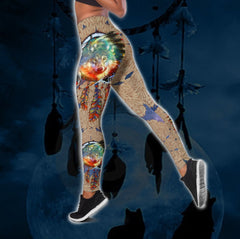 All Over Printed Native Wolf Yoga Outfit For Women HHT12082002-MEI - Amaze Style™-Apparel