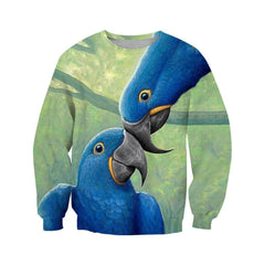 3D All Over Print Parrot Blue Love Hoodie - Amaze Style�?�