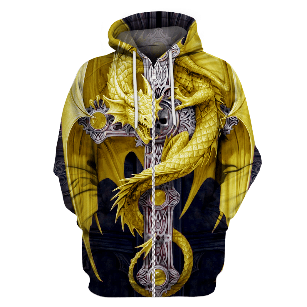 3D AOP Yellow Dragon Shirt - Amaze Style�?�