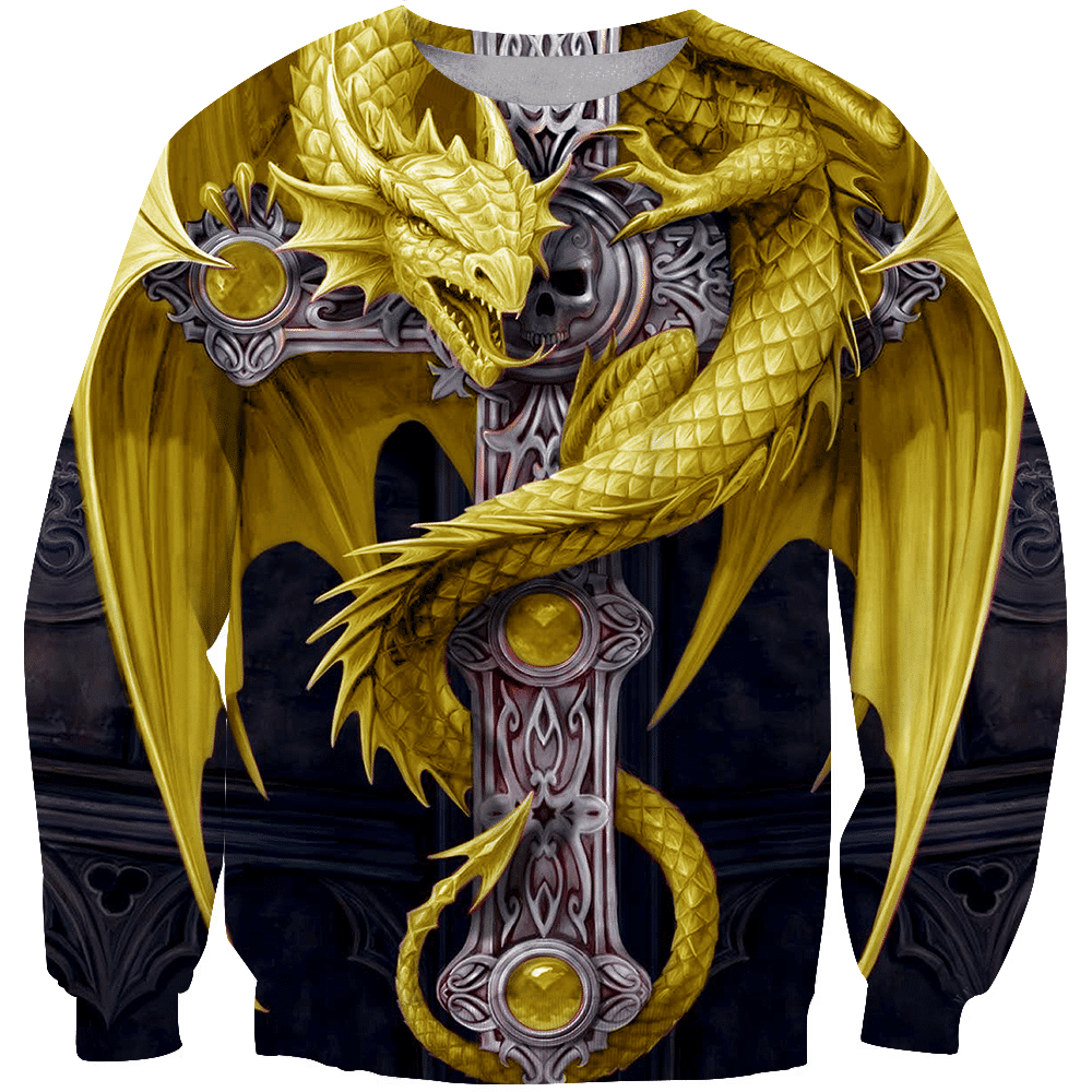 3D AOP Yellow Dragon Shirt - Amaze Style�?�