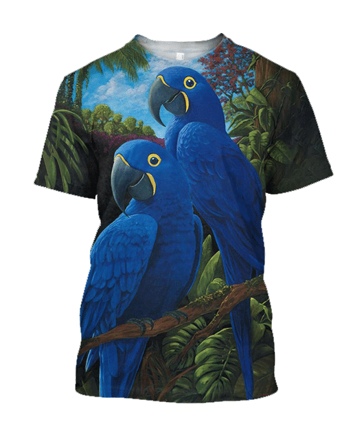 3D All Over Print Blue Parrot Love Hoodie - Amaze Style�?�