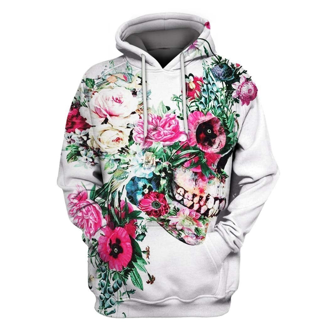 3D All Over Print Skull Flowers Shirt - Amaze Style�?�