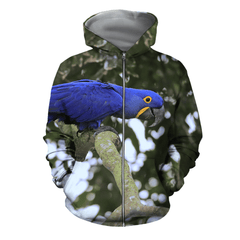 3D All Over Print Beautiful Blue Macaw Parrot Hoodie - Amaze Style�?�