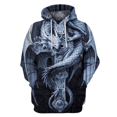 3D All Over Print Grey Dragon Hoodie - Amaze Style�?�