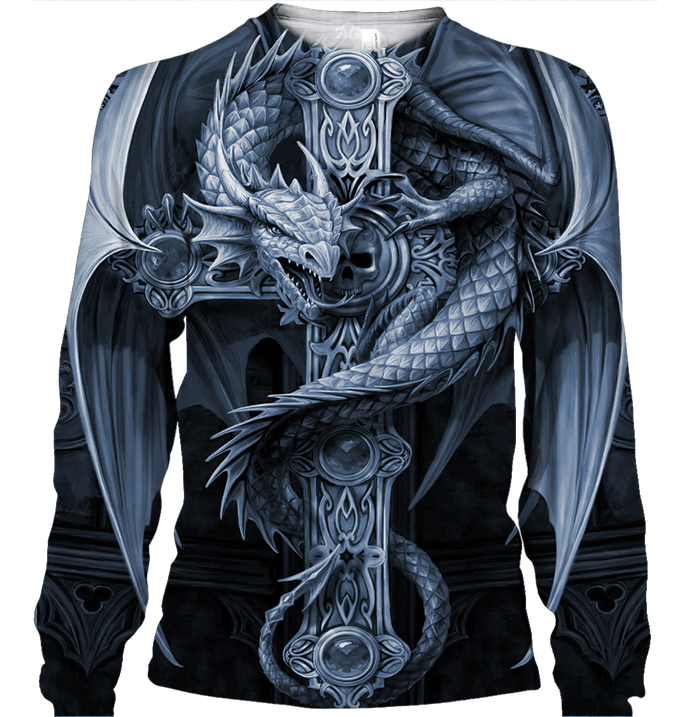 3D All Over Print Grey Dragon Hoodie - Amaze Style�?�