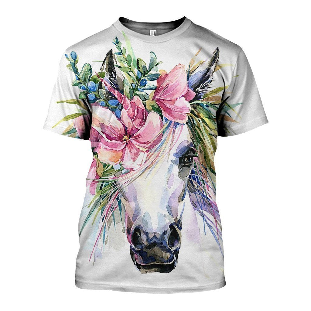 3D All Over Printed Unicorn and Flower Art Shirts and Shorts - Amaze Style�?�