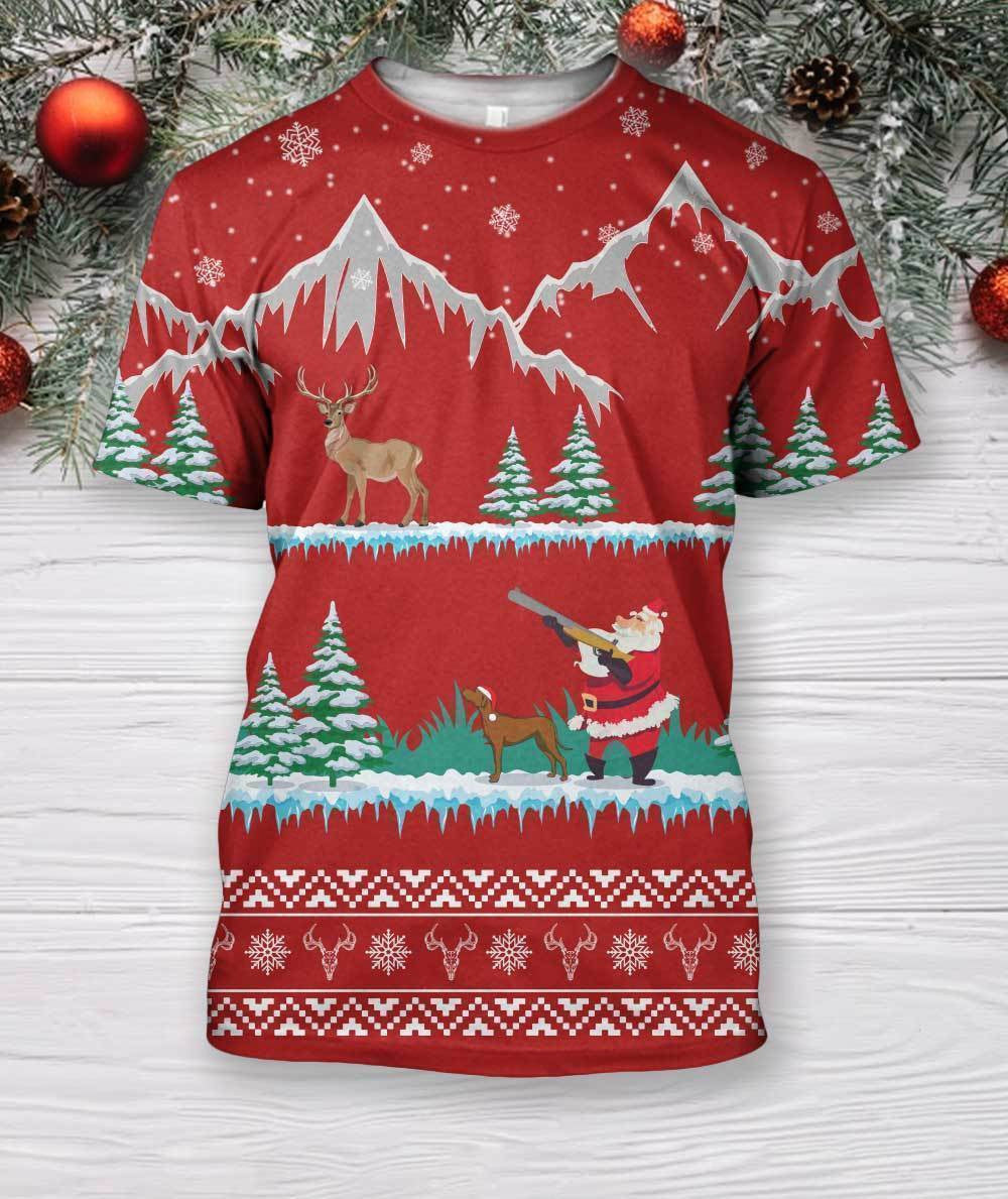 3D All Over Printed Deer Hunting Shirts and Shorts Red - Amaze Style�?�