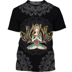 Hippie Yoga Girl With Mandala Symbol 3D All Over Printed Unisex Shirts - Amaze Style�?�