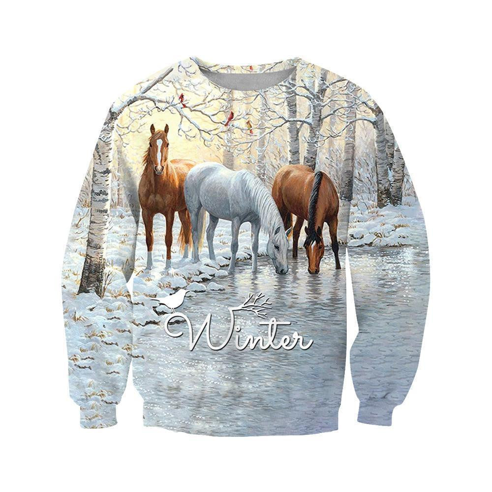 3D All Over Printed Winter Horses Shirts - Amaze Style�?�