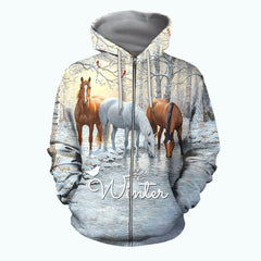 3D All Over Printed Winter Horses Shirts - Amaze Style�?�