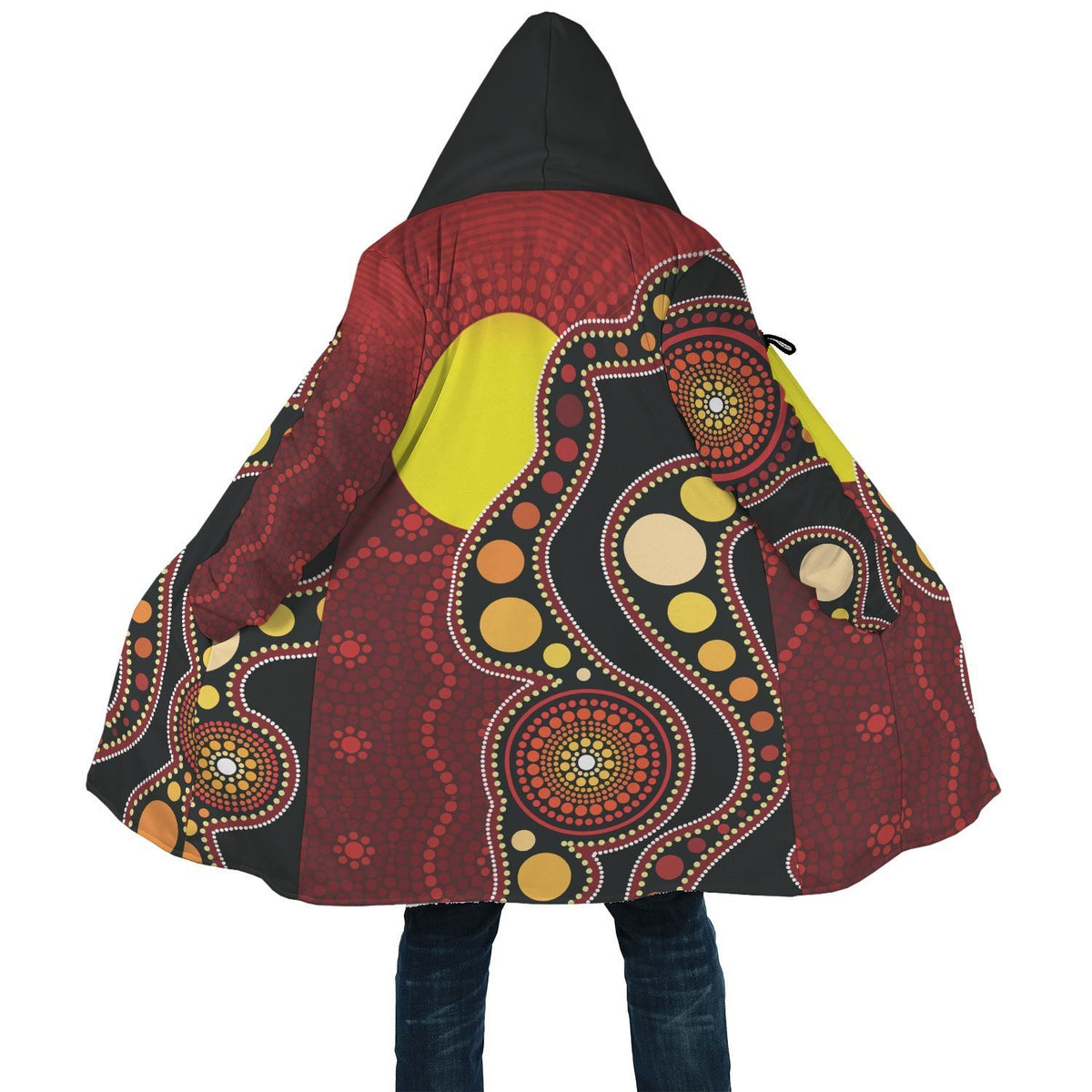 Aboriginal Flag Circle Dot Painting Art 3D design Cloak - Amaze Style�?�