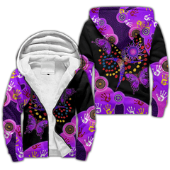 Aboriginal Naidoc Week 2021 Purple Butterflies Fleece Zip-Up Hoodie For Men And Women - Amaze Style�?�