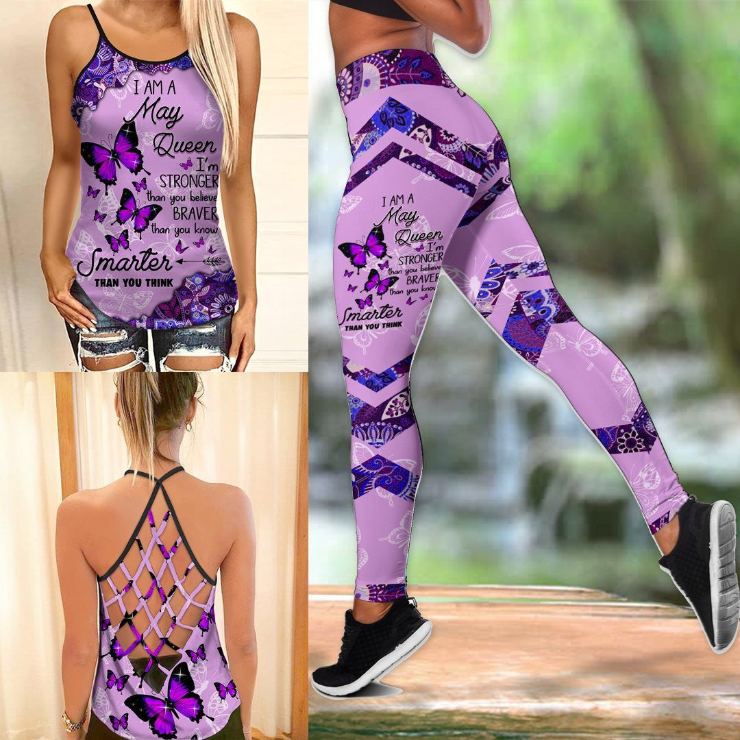 May girl Butterflies Combo Legging Camisole Tank - Amaze Style�?�