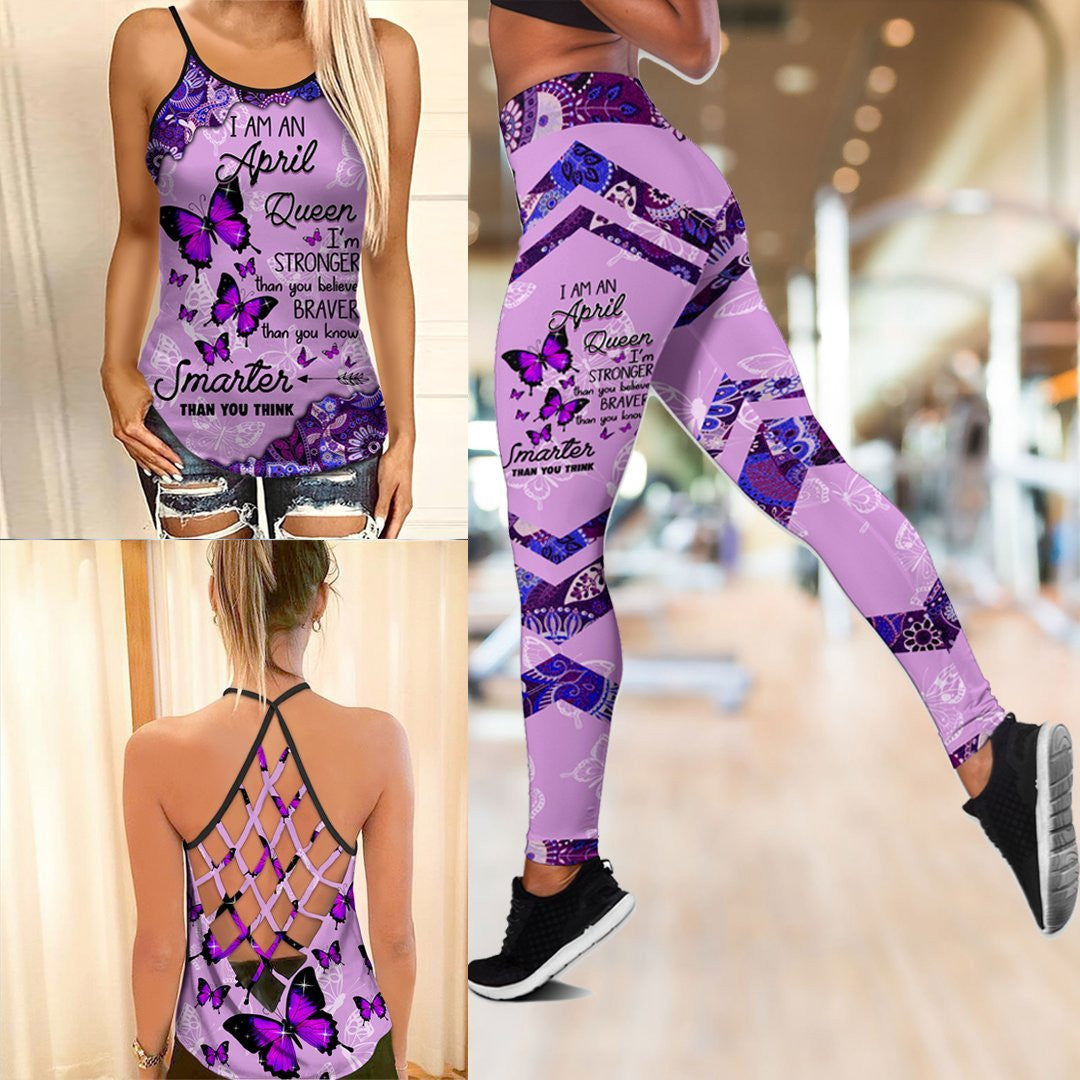 April girl Butterflies Combo Legging Camisole Tank - Amaze Style�?�