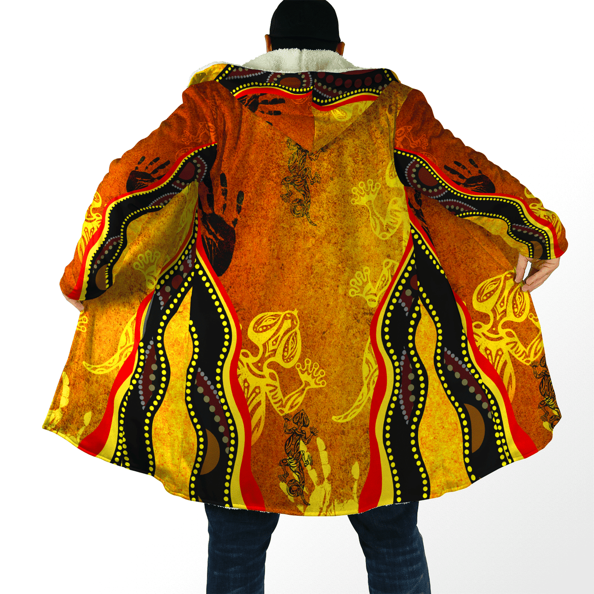 Aboriginal Rock Painting Hand Lizard Cloak shirts - Amaze Style�?�