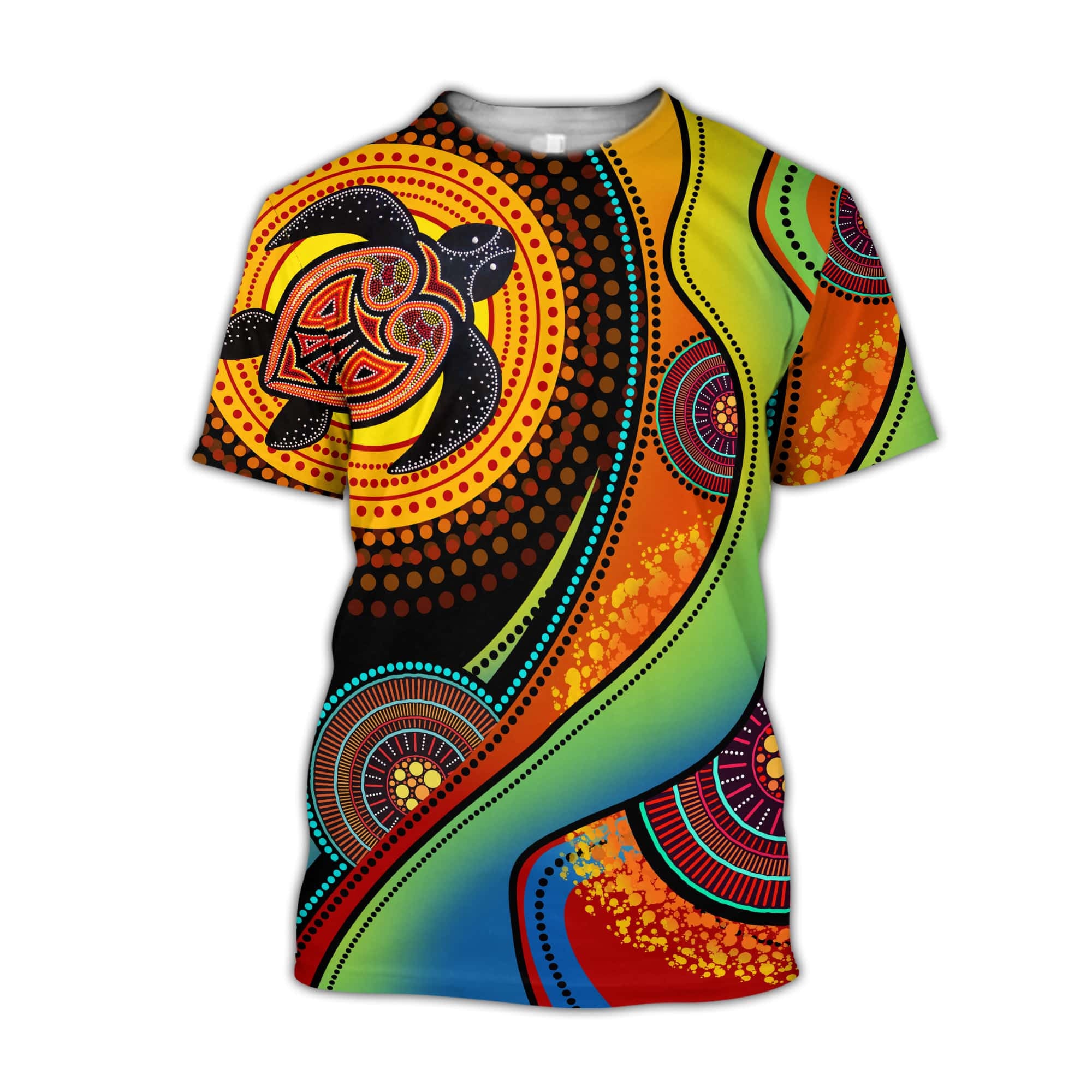 Aboriginal Green Turtles Australia Painting Art 3D design shirts - Amaze Style�?�