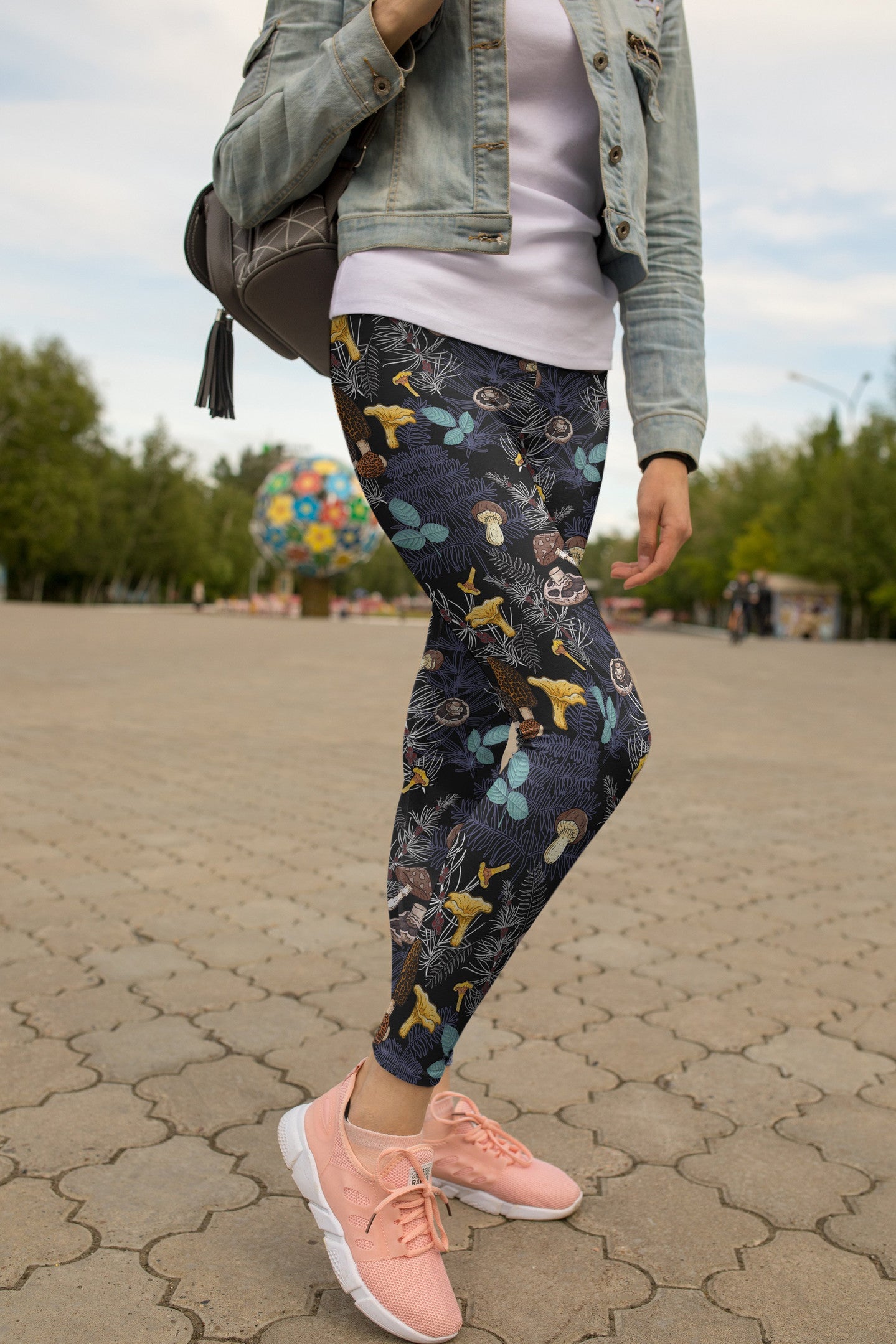 3D All Over Print Mushrooms and leaves of forest trees Legging DC Fashion - Amaze Style�?�-Apparel