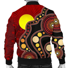 Aboriginal Flag Circle Dot Painting Art 3D design Bomber - Amaze Style�?�