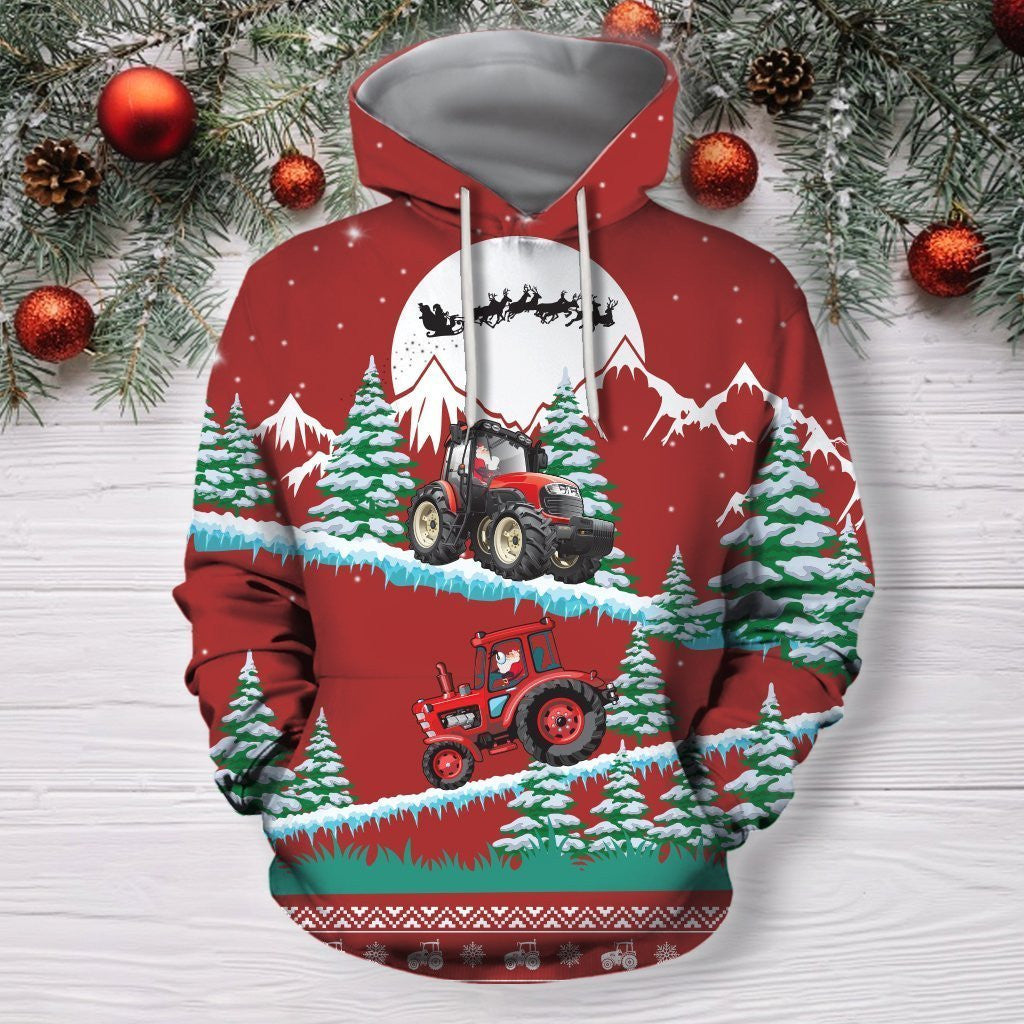 3D All Over Print Christmas Tractor Hoodie - Amaze Style�?�