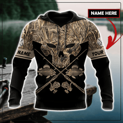 Skull Head Fishing Camo 3D design print shirts - Amaze Style�?�