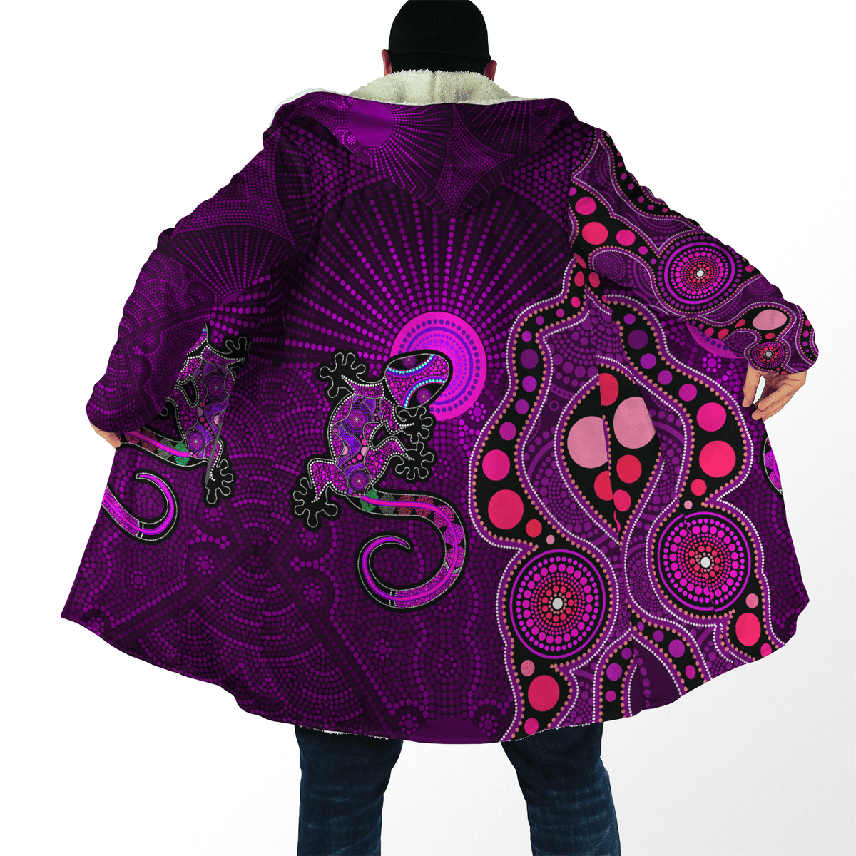 Aboriginal Purple The Lizard and The Sun Cloak Shirts - Amaze Style�?�