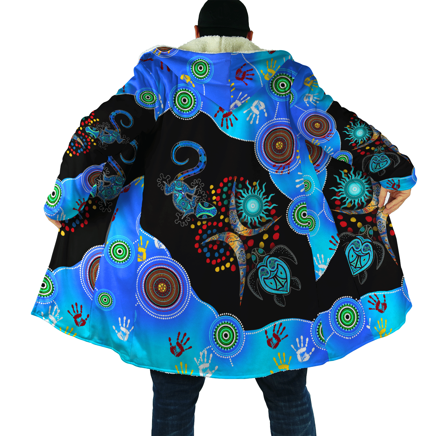 Aboriginal Naidoc Week 2021 Blue Turtle Lizard Cloak For Men And Women - Amaze Style�?�