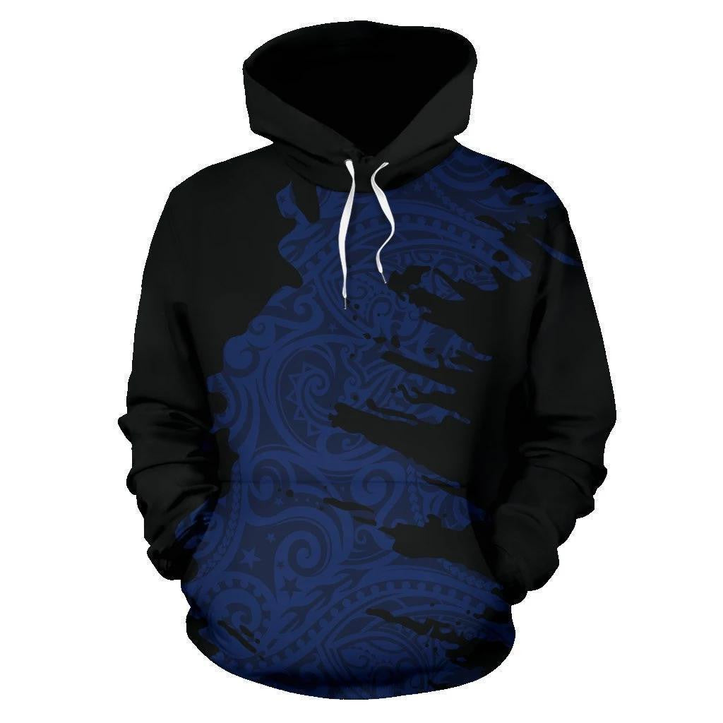 Polynesian Hoodie Painting Blue HC2902 - Amaze Style�?�-Apparel