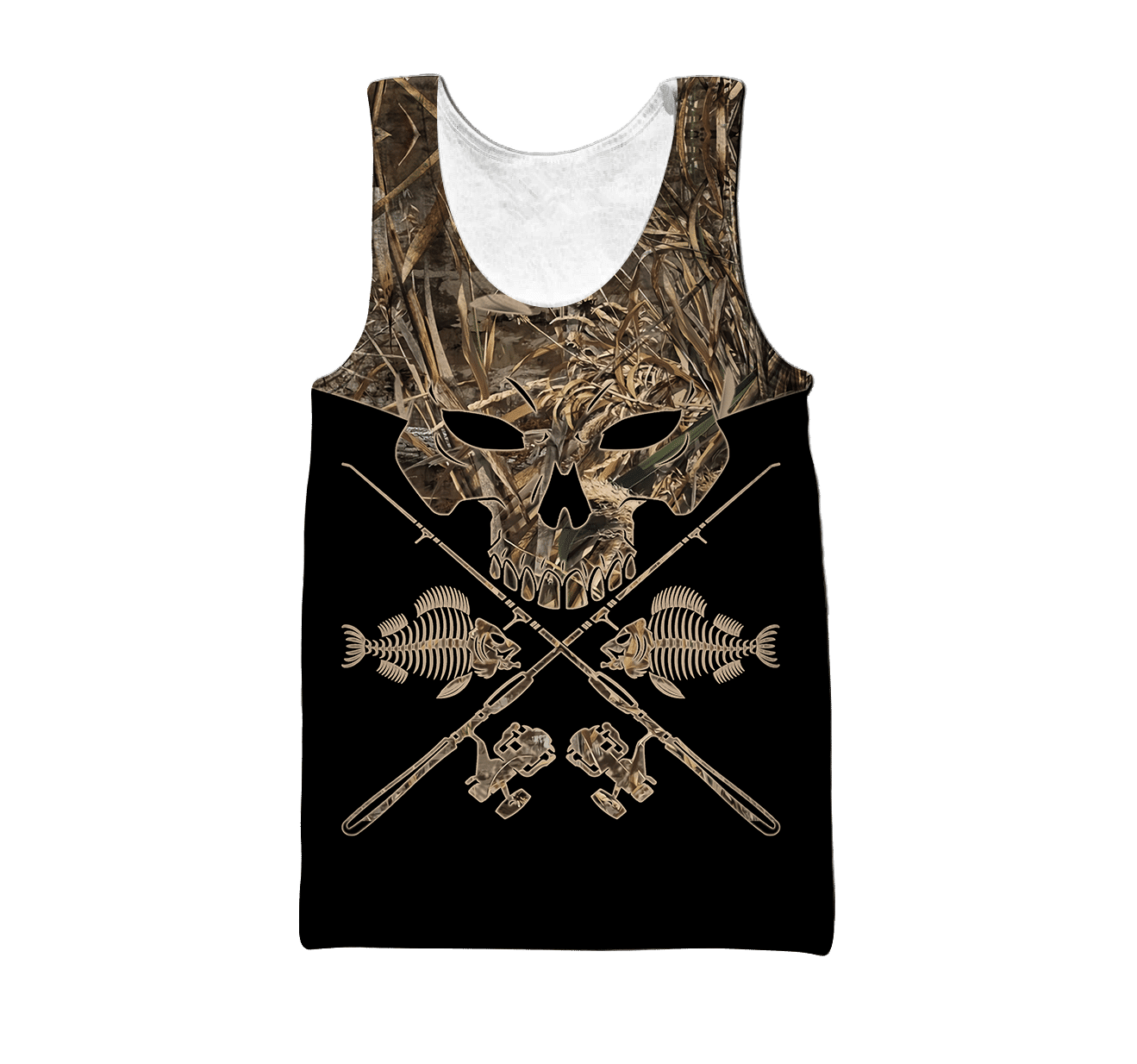 Skull Head Fishing Camo 3D design print shirts - Amaze Style�?�