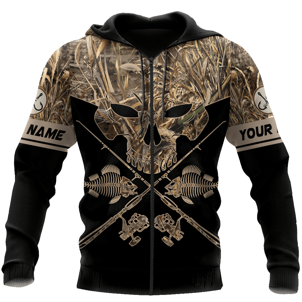 Skull Head Fishing Camo 3D design print shirts - Amaze Style�?�