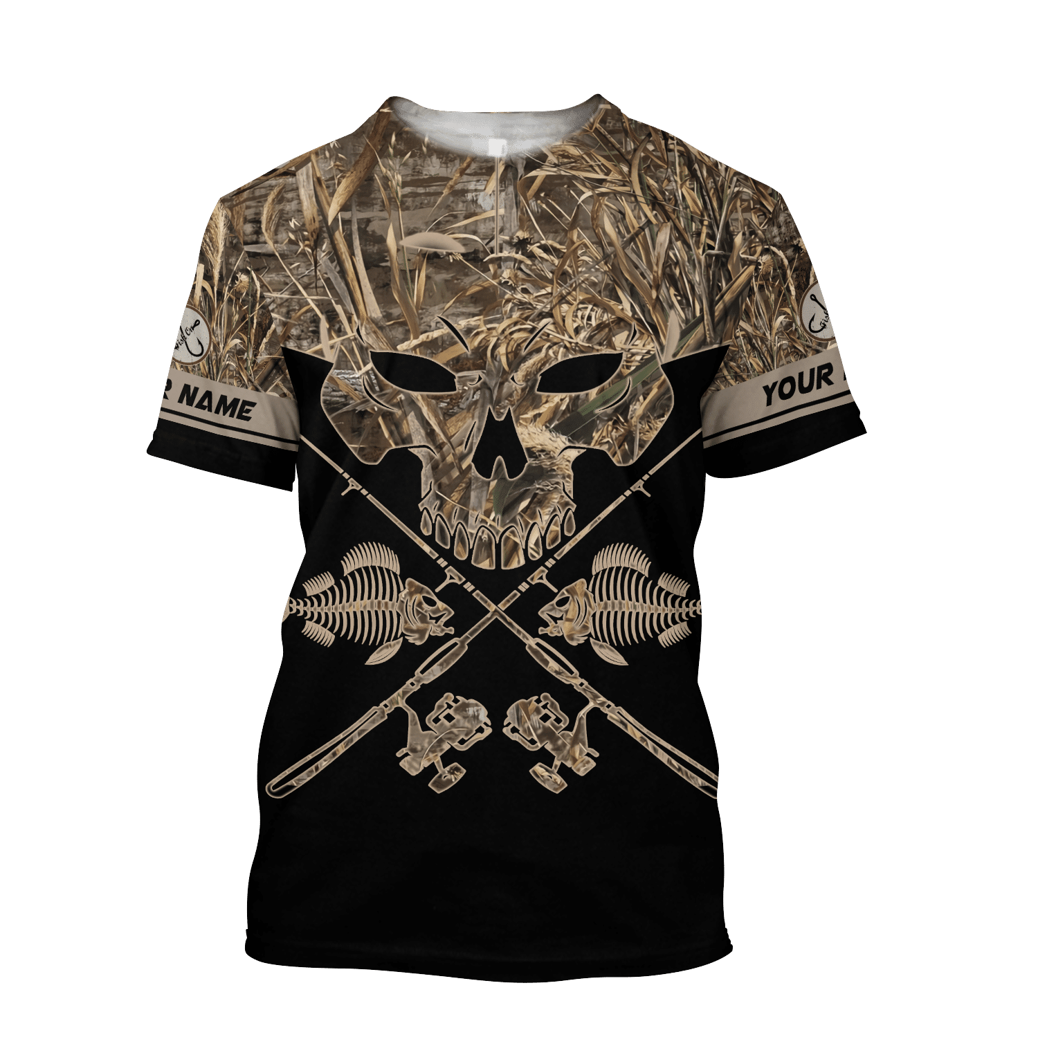 Skull Head Fishing Camo 3D design print shirts - Amaze Style�?�