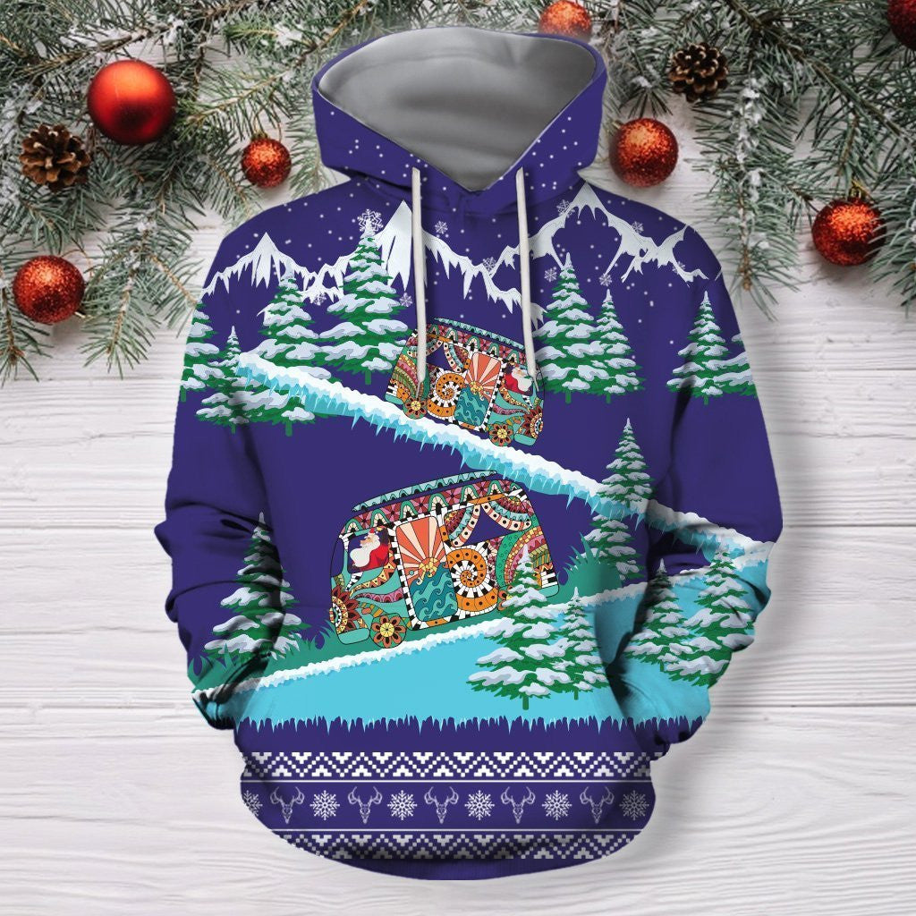 3D All Over Print Christmas Bus Hoodie - Amaze Style�?�