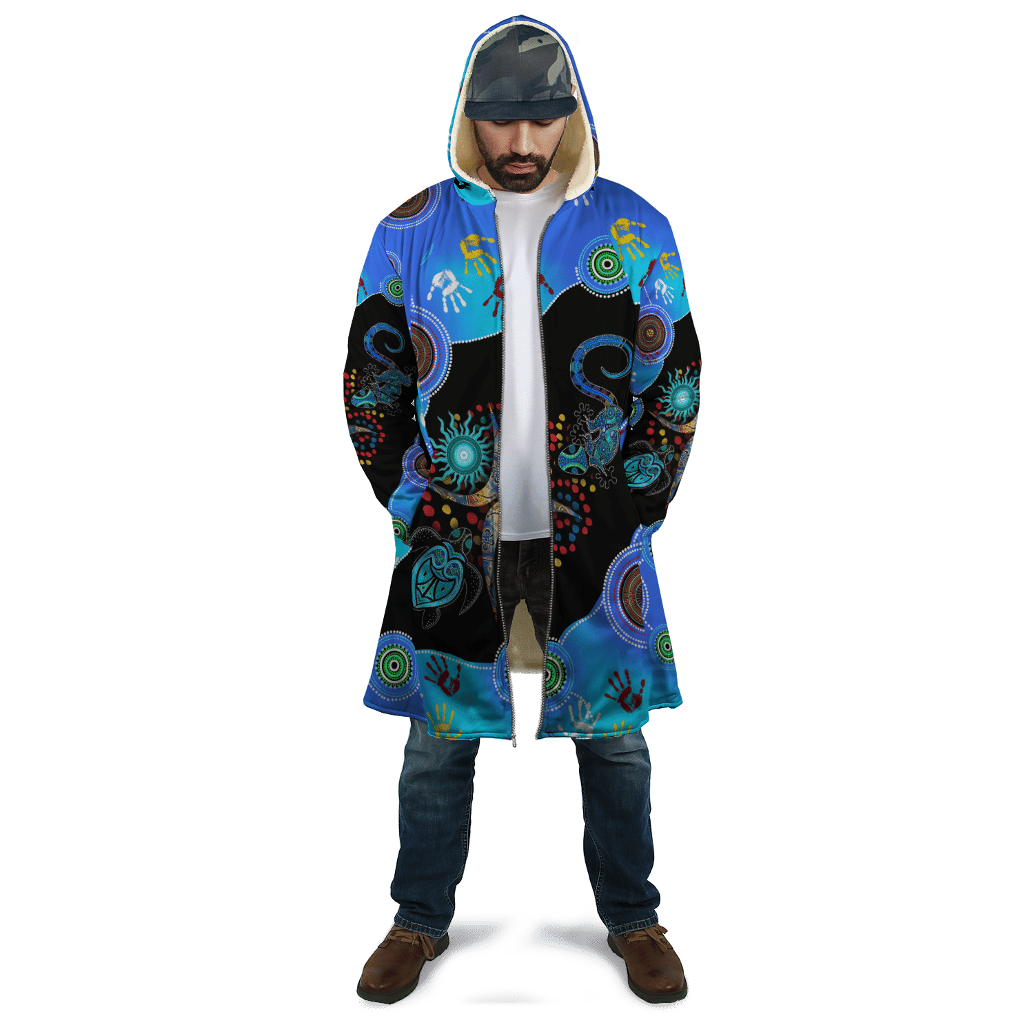 Aboriginal Naidoc Week 2021 Blue Turtle Lizard Cloak For Men And Women - Amaze Style�?�