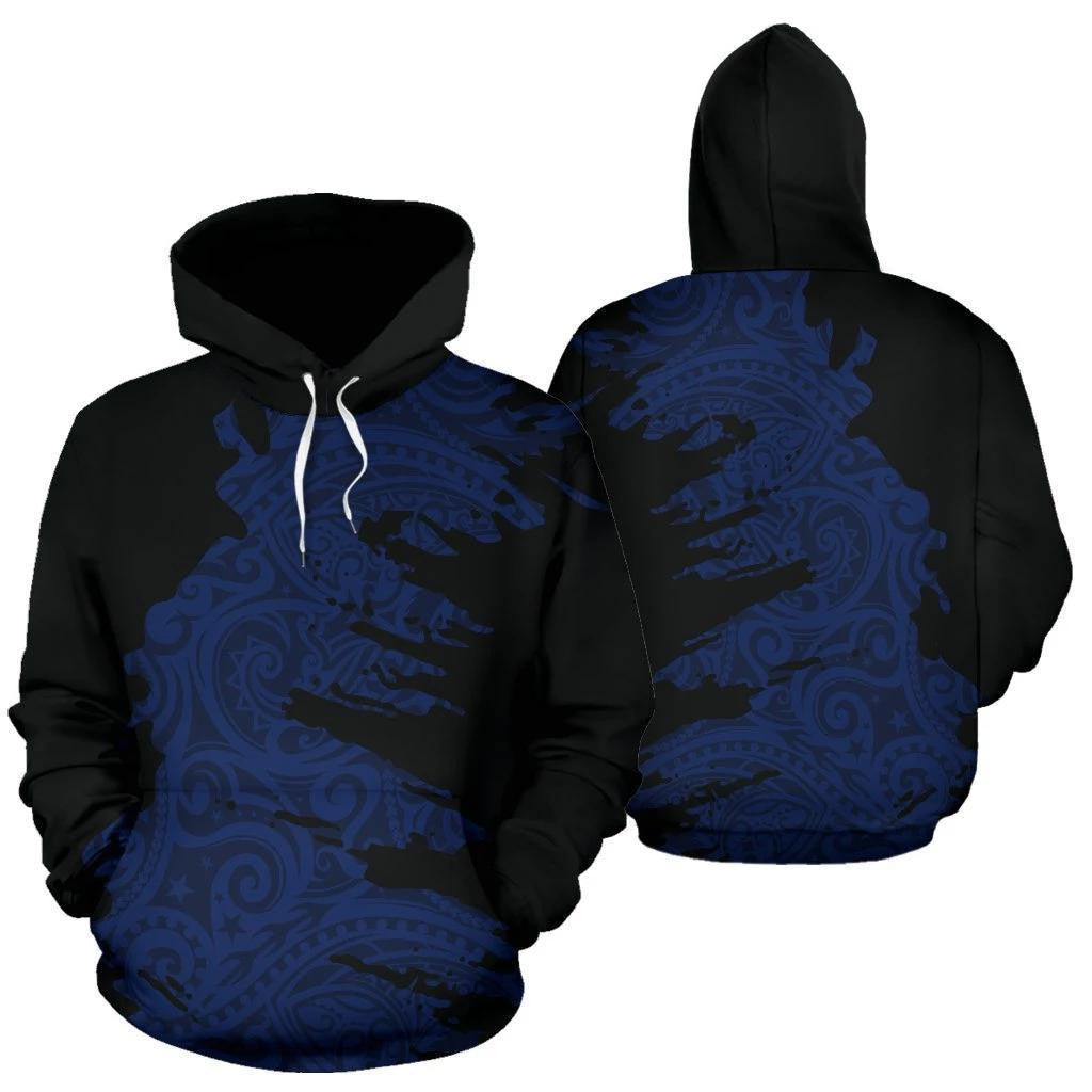 Polynesian Hoodie Painting Blue HC2902 - Amaze Style�?�-Apparel