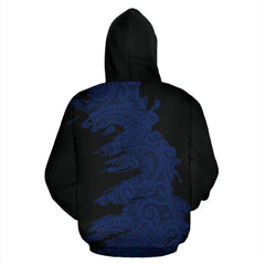 Polynesian Hoodie Painting Blue HC2902 - Amaze Style�?�-Apparel