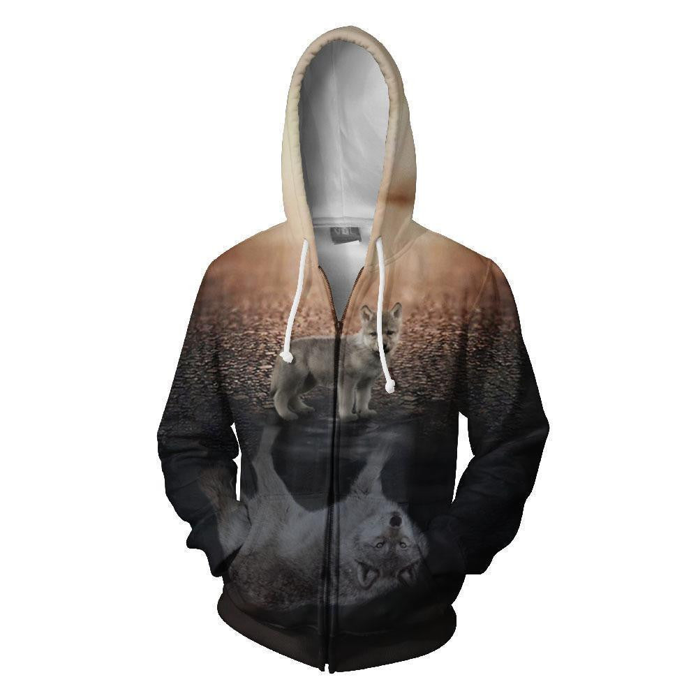 3D All Over Print Cute Wolf  Hoodie - Amaze Style�?�