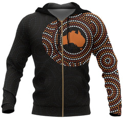 Australia In My Heart Aboriginal Tattoo Map Hoodie - Amaze Style�?�-Apparel