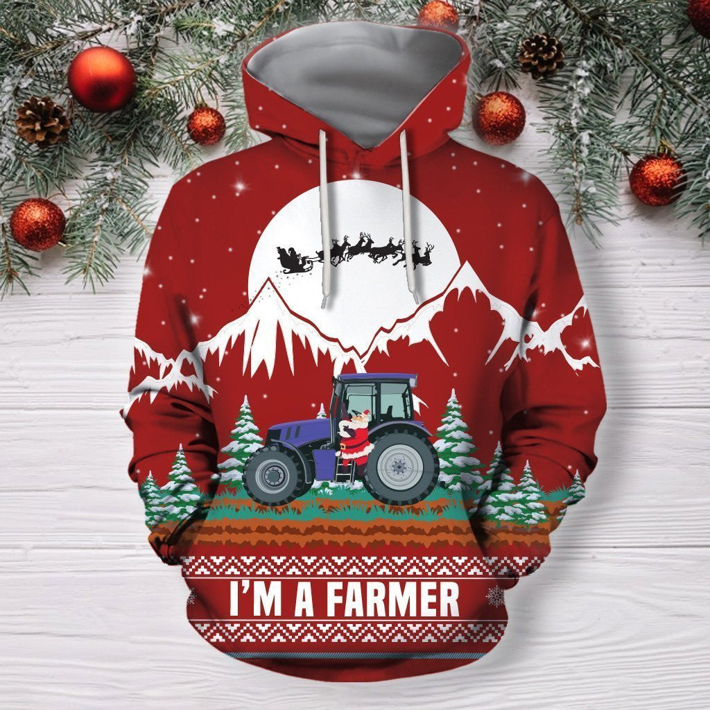 3D All Over Print Christmas Farmer Hoodie - Amaze Style�?�