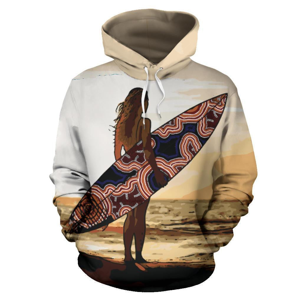 Australia Hoodie Women Surf Aboriginal Painting - Amaze Style�?�-Apparel