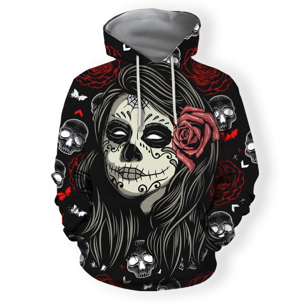 3D All Over Print Skull Tatoo Hoodie - Amaze Style�?�