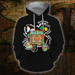 3D All Over Print Hippie Quotes Hoodie - Amaze Style�?�