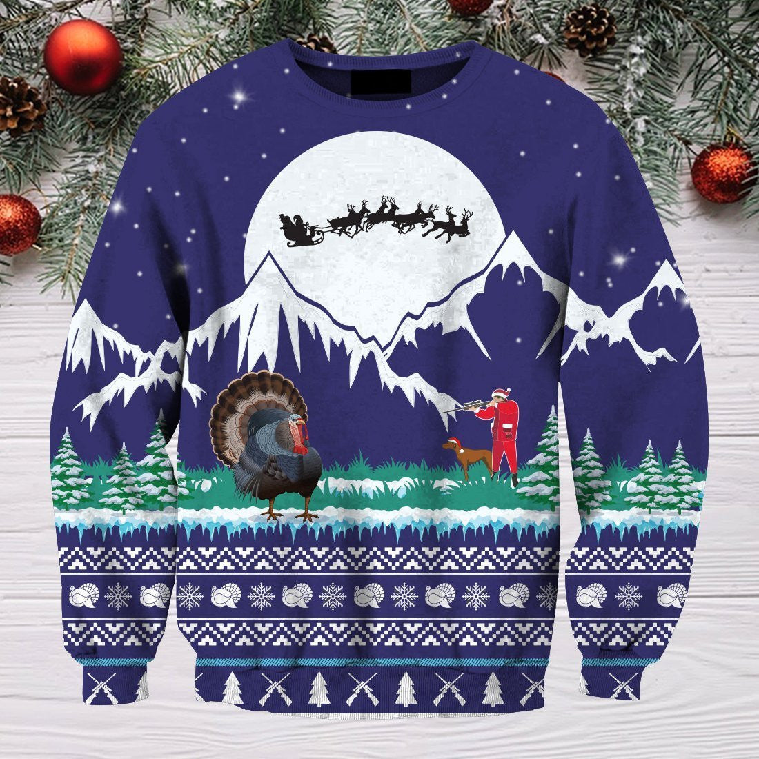 3D All Over Print Hunting Turkey Christmas Hoodie - Amaze Style�?�