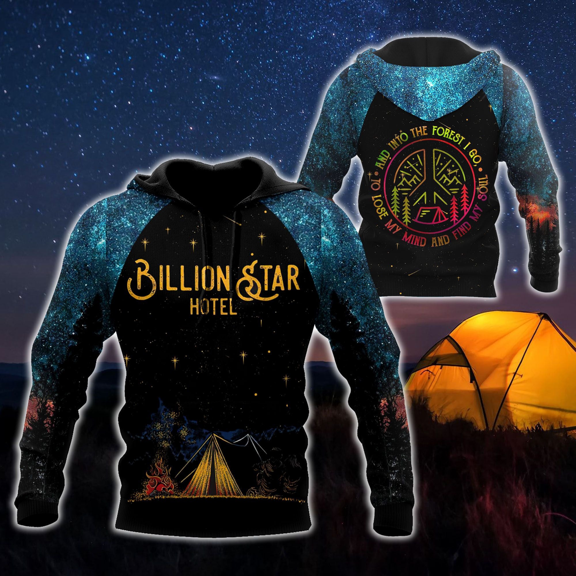 Camping 3D All Over Printed Unisex Shirts Billion Star Hotel - Amaze Style�?�